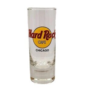 Hard Rock Cafe Chicago Tall Shot Glass Collectible Souvenir Logo